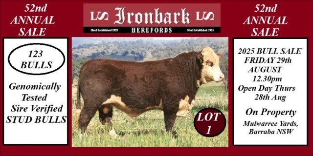 Ironbark Herefords 52nd Annual Sale. 
