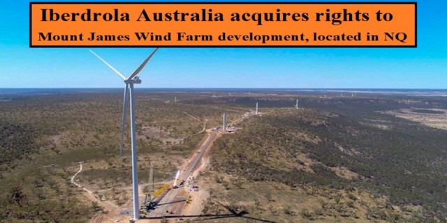 Iberdrola Australia  acquired rights over 1000MW Mount James Wind Farm development.