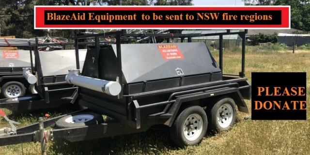 BlazeAid Equipment sent to NSW fire regions. 