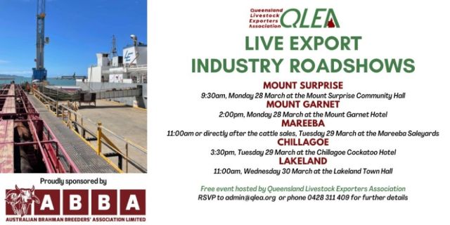 QLEA Live Export Industry Roadshow